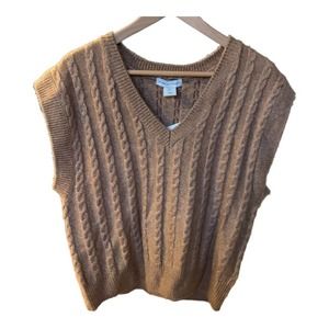 cupcakes & cashmere Brown V-Neck Sweater